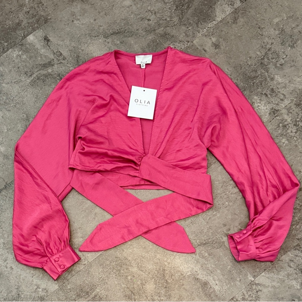 Olia Fuchsia Wrap Blouse